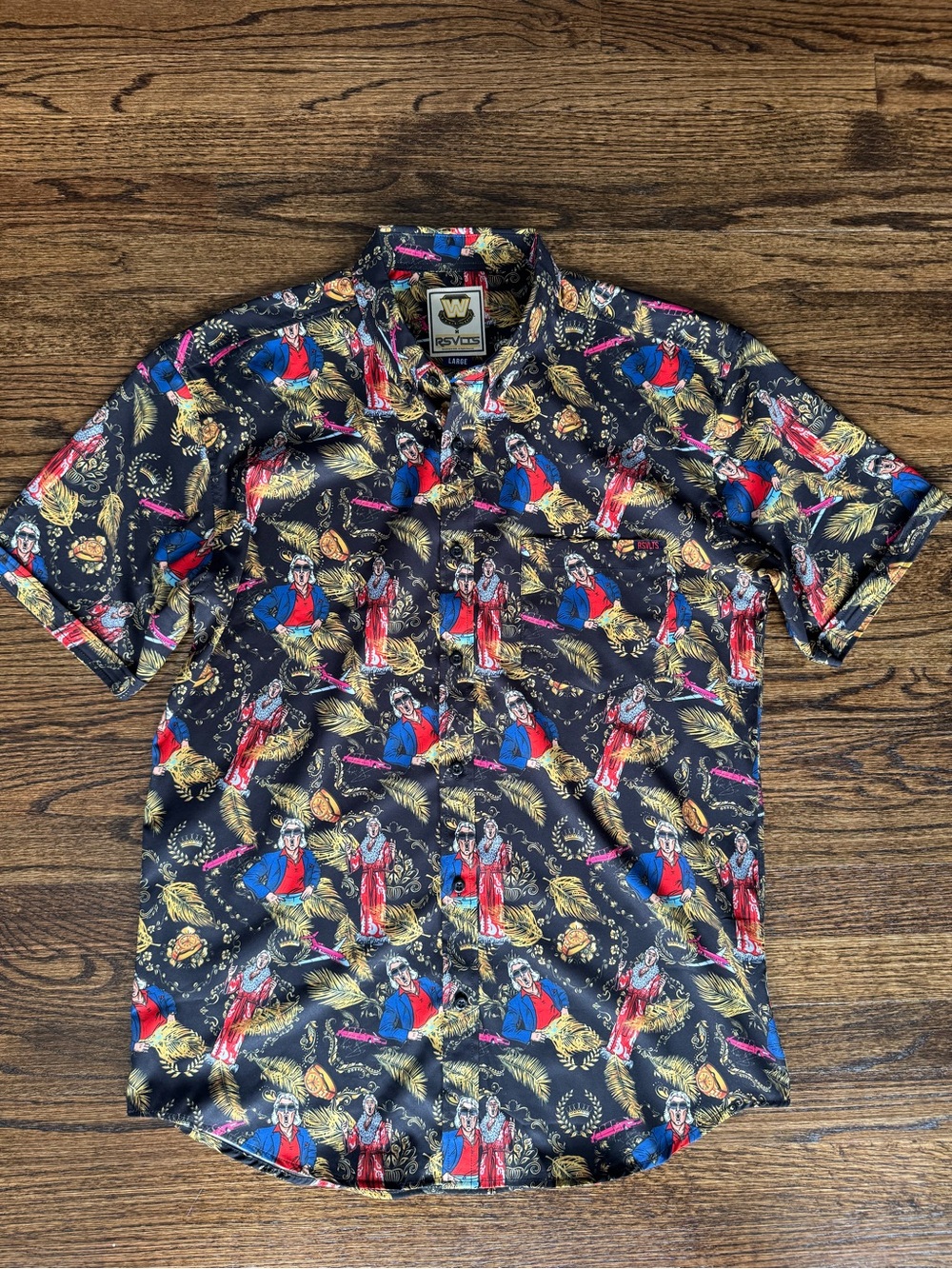 RSVLTS Ric Flair WWE button down shirt